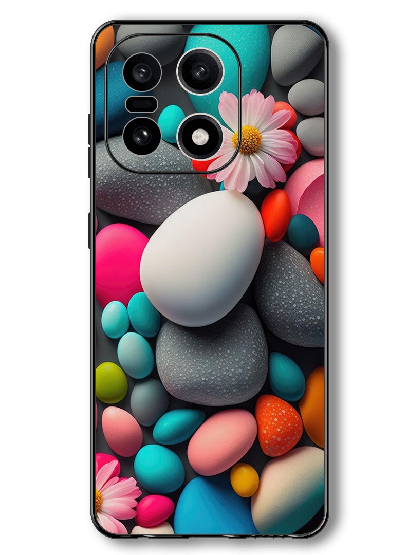 Theodor Case Compatible with OnePlus 15 6.78 Inch Protection Shockproof Bumper Cover Colourful Stones - Image 1